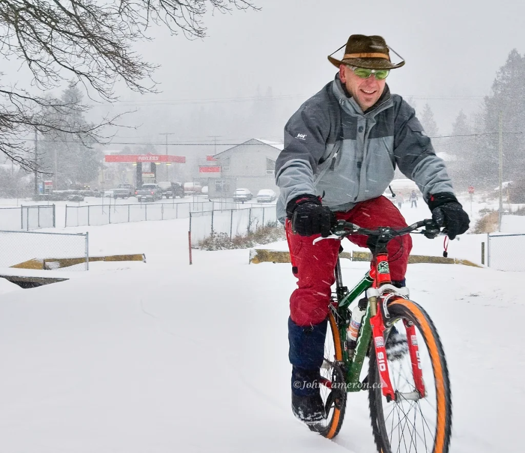 Bruce was still out early in the "snow storm".
