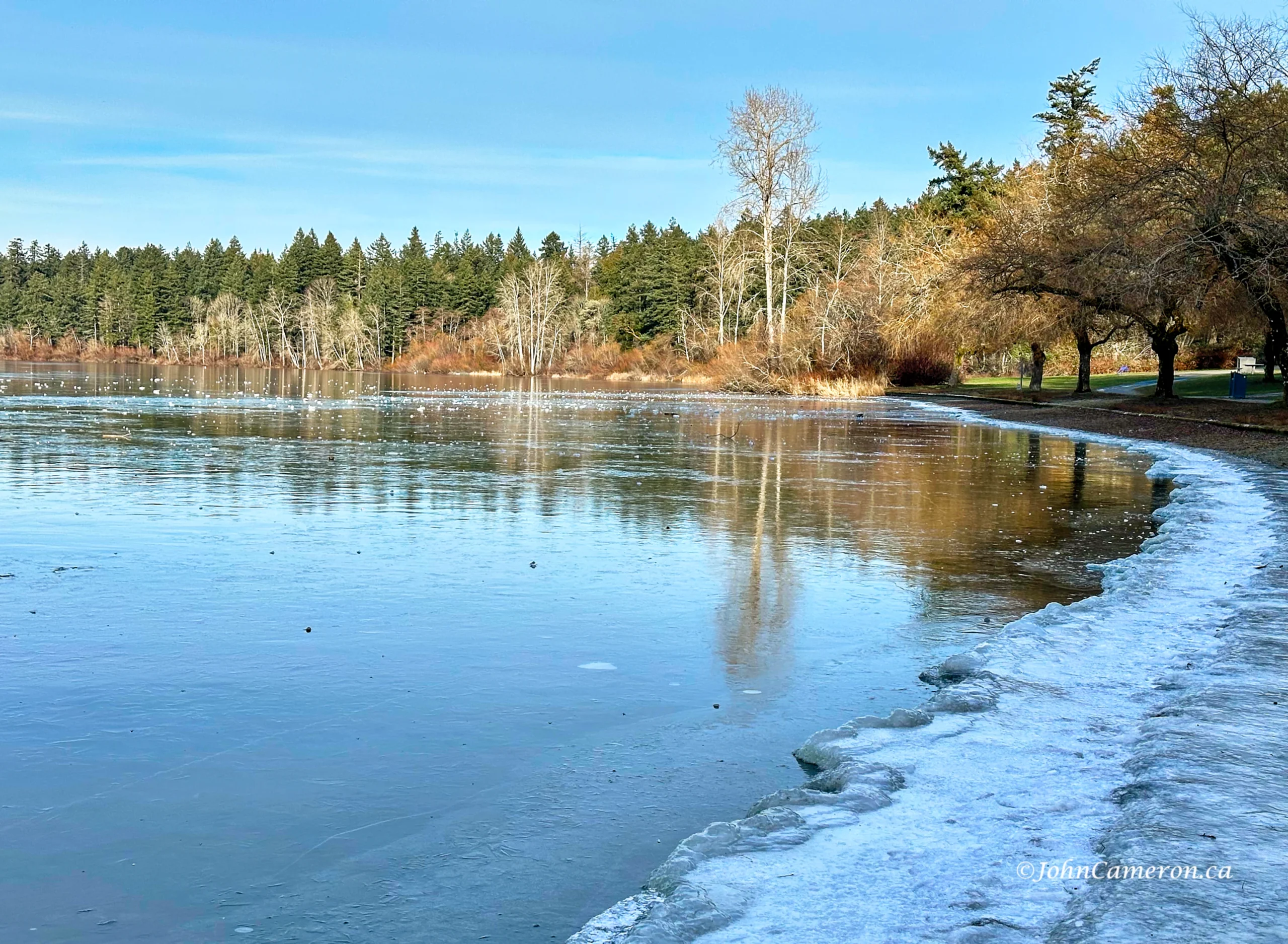 blue sky and beaver lake ice ©johncameron.ca