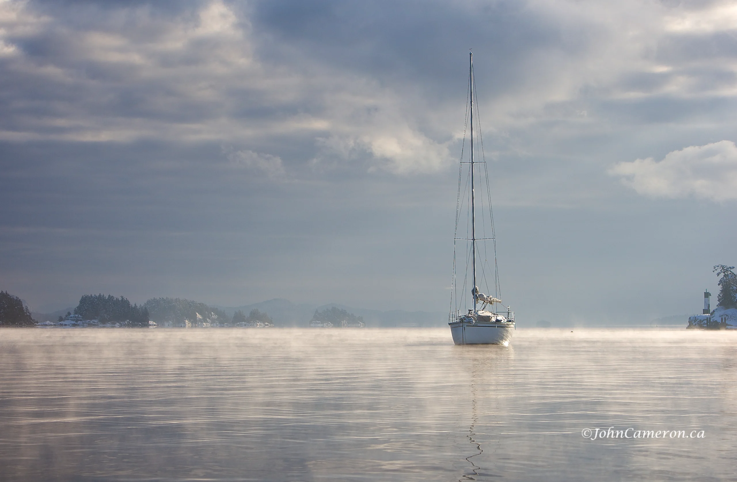 Winter sail with ice fog ©johncameron.ca